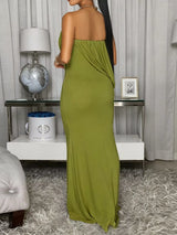 Draped Asymmetric Maxi Dress by ALE AVENA – side view