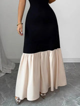 Two-Tone Spaghetti Strap Maxi Dress by ALE AVENA – size chart