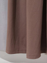 Mocha Brown Asymmetric Draped Maxi Dress by ALE AVENA – neckline detail