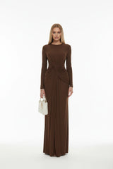 Twisted Long Sleeve Maxi Dress by ALE AVENA – fabric composition