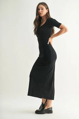 MONO B Laguna Soft Drape Maxi Dress by ALE AVENA – side view