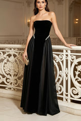 Rhinestone Lace-Up Back Tube Maxi Dress by ALE AVENA – lace-up back detail