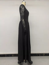 Sheer Sleeve Lace Maxi Dress by ALE AVENA – styled look