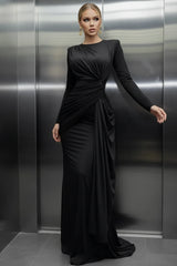 Twisted Long Sleeve Maxi Dress by ALE AVENA – full length