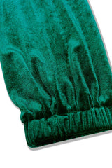 Emerald Green Velvet Maxi Dress by ALE AVENA – velvet fabric detail