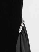 Rhinestone Lace-Up Back Tube Maxi Dress by ALE AVENA – styled look