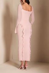 Rosette Ruffle Maxi Dress by ALE AVENA – side view