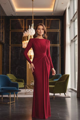 Twisted Long Sleeve Maxi Dress in grey by ALE AVENA – front view