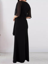 V-Neck Flutter Sleeve Maxi Dress by ALE AVENA – flutter sleeve detail
