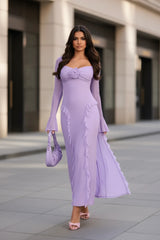 Rosette Ruffle Maxi Dress by ALE AVENA – back view