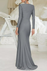 Twisted Long Sleeve Maxi Dress by ALE AVENA – close-up