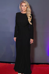 Twisted Long Sleeve Maxi Dress by ALE AVENA – neckline detail