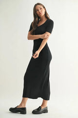 MONO B Laguna Soft Drape Maxi Dress by ALE AVENA – drape detail