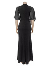 V-Neck Flutter Sleeve Maxi Dress by ALE AVENA – size chart