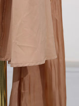 Champagne Halter Ruched Maxi Dress by ALE AVENA – size chart