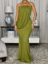 Draped Asymmetric Maxi Dress by ALE AVENA – draping detail