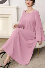 Square Neck Long Sleeve Maxi Dress by ALE AVENA – full length view