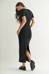 MONO B Laguna Soft Drape Maxi Dress by ALE AVENA – full length view