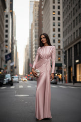 Twisted Long Sleeve Maxi Dress by ALE AVENA – twist detail