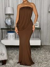 Draped Asymmetric Maxi Dress by ALE AVENA – back view