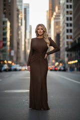 Twisted Long Sleeve Maxi Dress by ALE AVENA – size chart