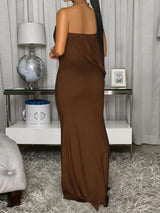 Draped Asymmetric Maxi Dress by ALE AVENA – full length view
